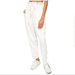 Free People Margate Pleated White Trouser Pants M